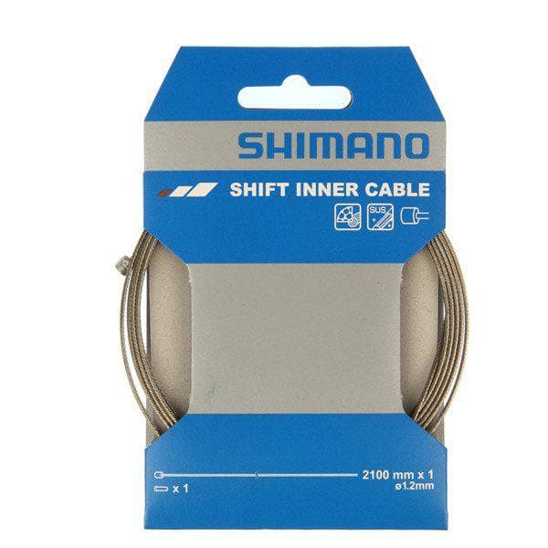 Load image into Gallery viewer, Shimano Spares Road / MTB stainless steel gear inner wire; 1.2 x 2100; single
