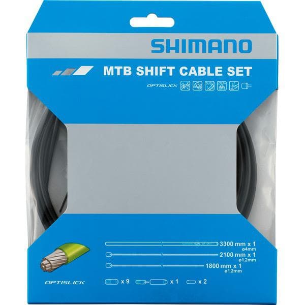 Load image into Gallery viewer, Shimano Spares MTB gear cable set; OPTISLICK coated stainless steel inners; black
