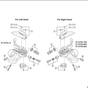Shimano Spares ST-EF65 upper cover with fixing screws for left hand; black