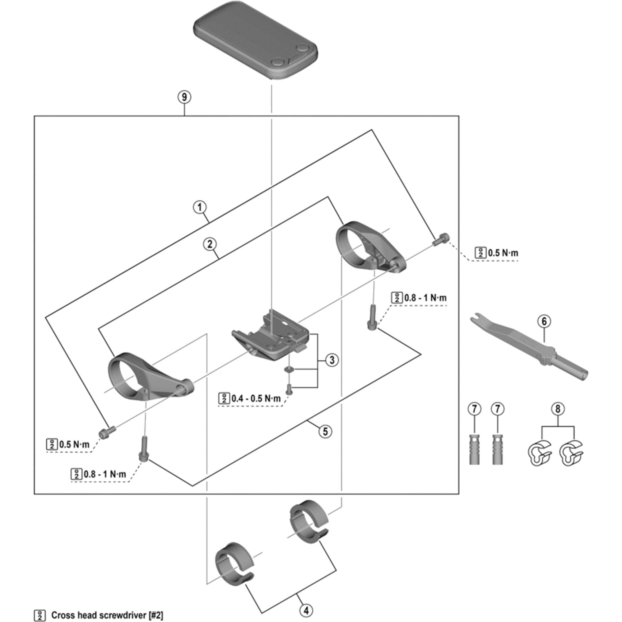 Shimano Spares SC-E6010 adapter; 25.4 mm 2 pack
