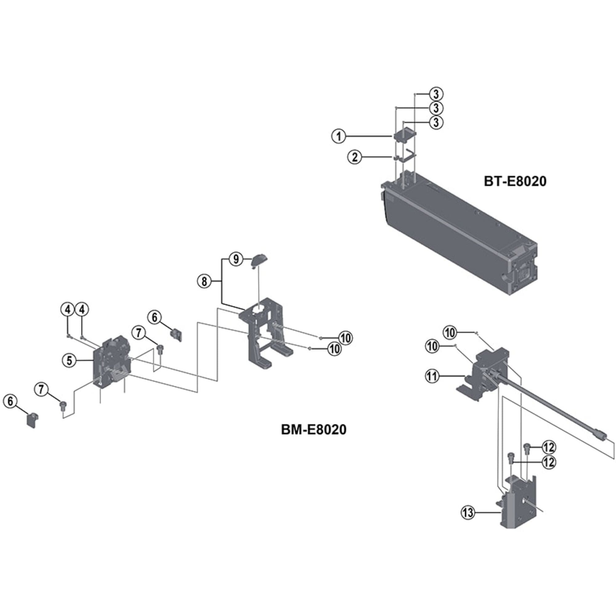 Shimano Spares BM-E8020 rail assembly