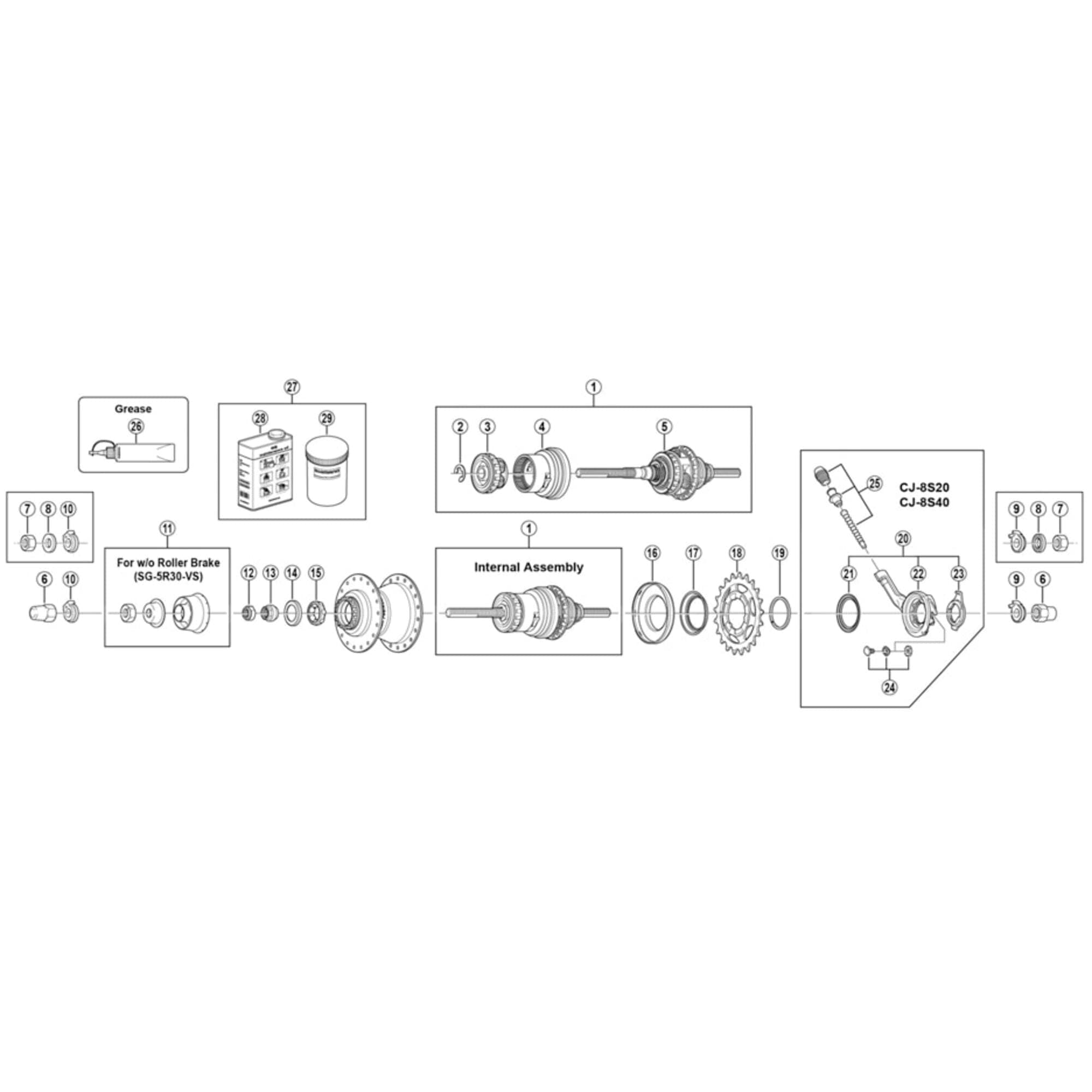 Shimano Spares CJ-8S40 cassette joint unit