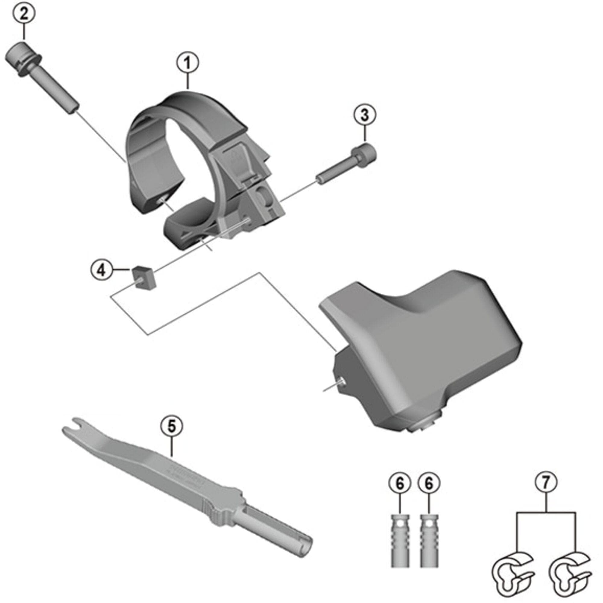 Shimano Spares SC-E7000 stay A with nut; 31.8 mm
