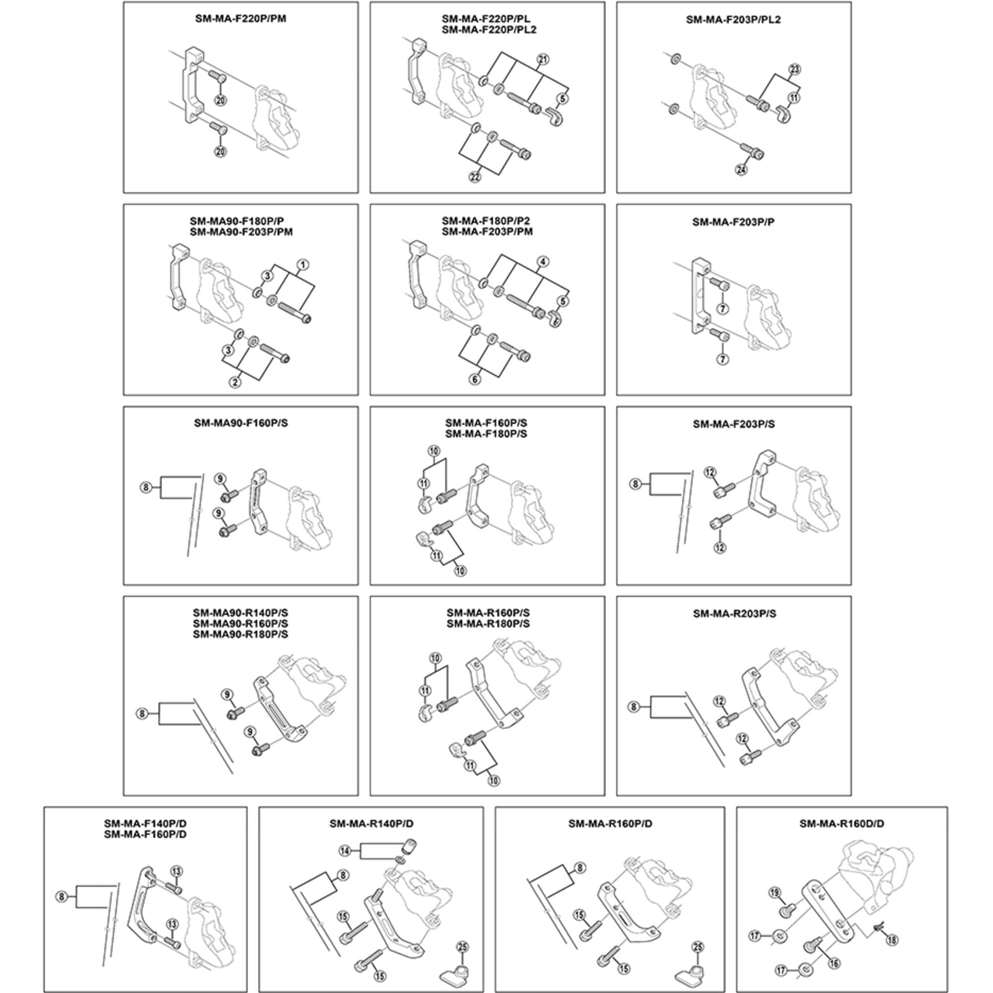 Shimano BR-RS785 SM-MA Converter Fixing Bolt - M5 x 16.8mm - For 10mm Rear Mount Thickness - 817 4310