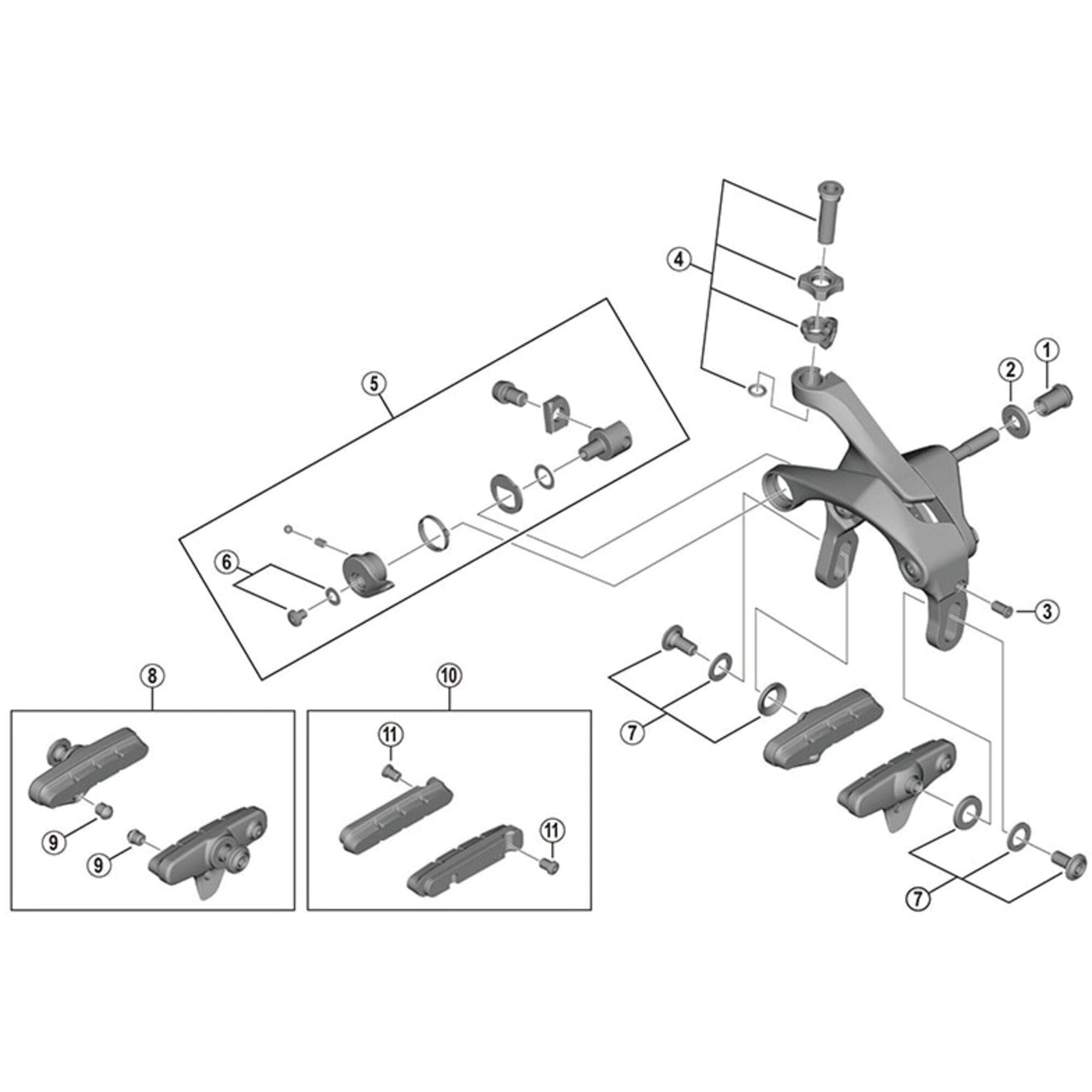 Shimano Spares R55C4 Dura Ace/Ultegra cartridge pad inserts alloy rims; pair