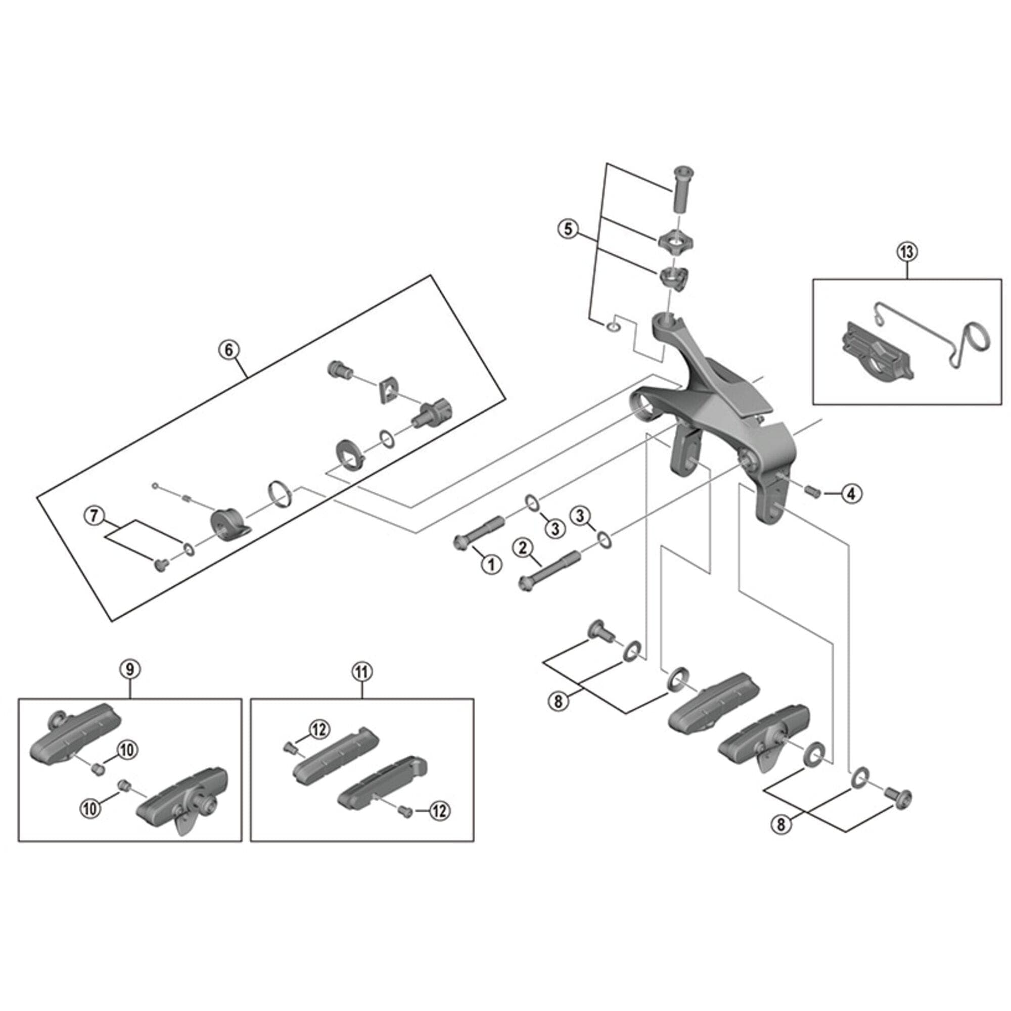 Shimano Spares R55C4 Dura Ace cartridge-type brake shoe set direct mount; pair