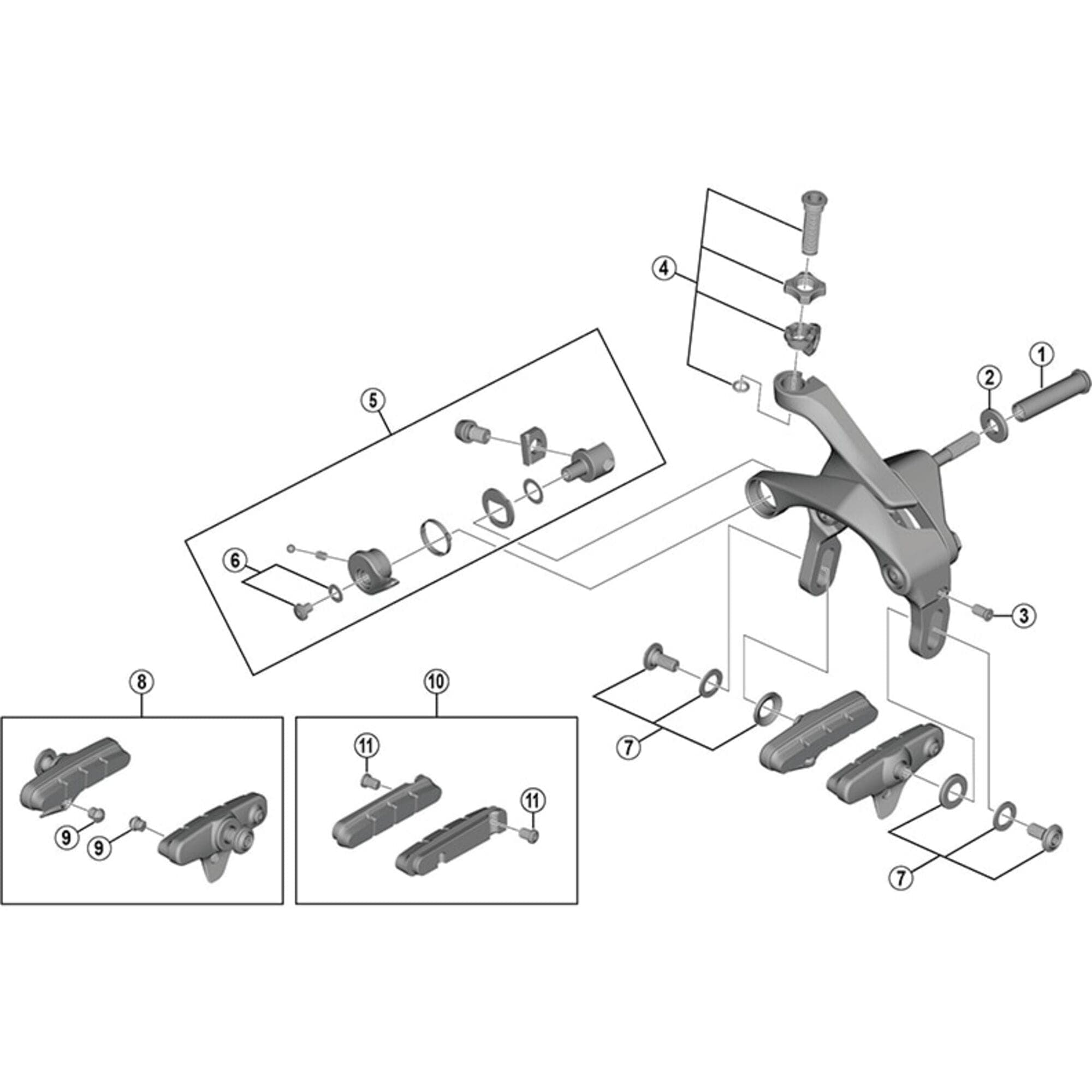 Shimano Spares R55C4 Ultegra cartridge-type brake shoe set calliper mount; pair