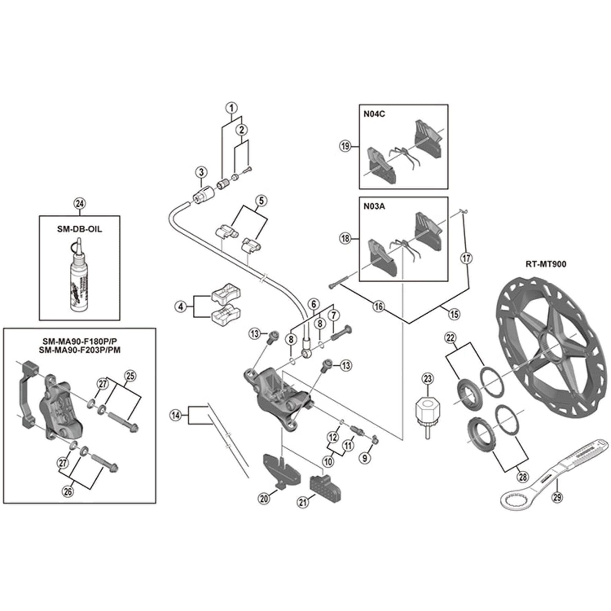 Shimano Spares BR-M987 calliper fixing bolt M6 x 14.6 mm
