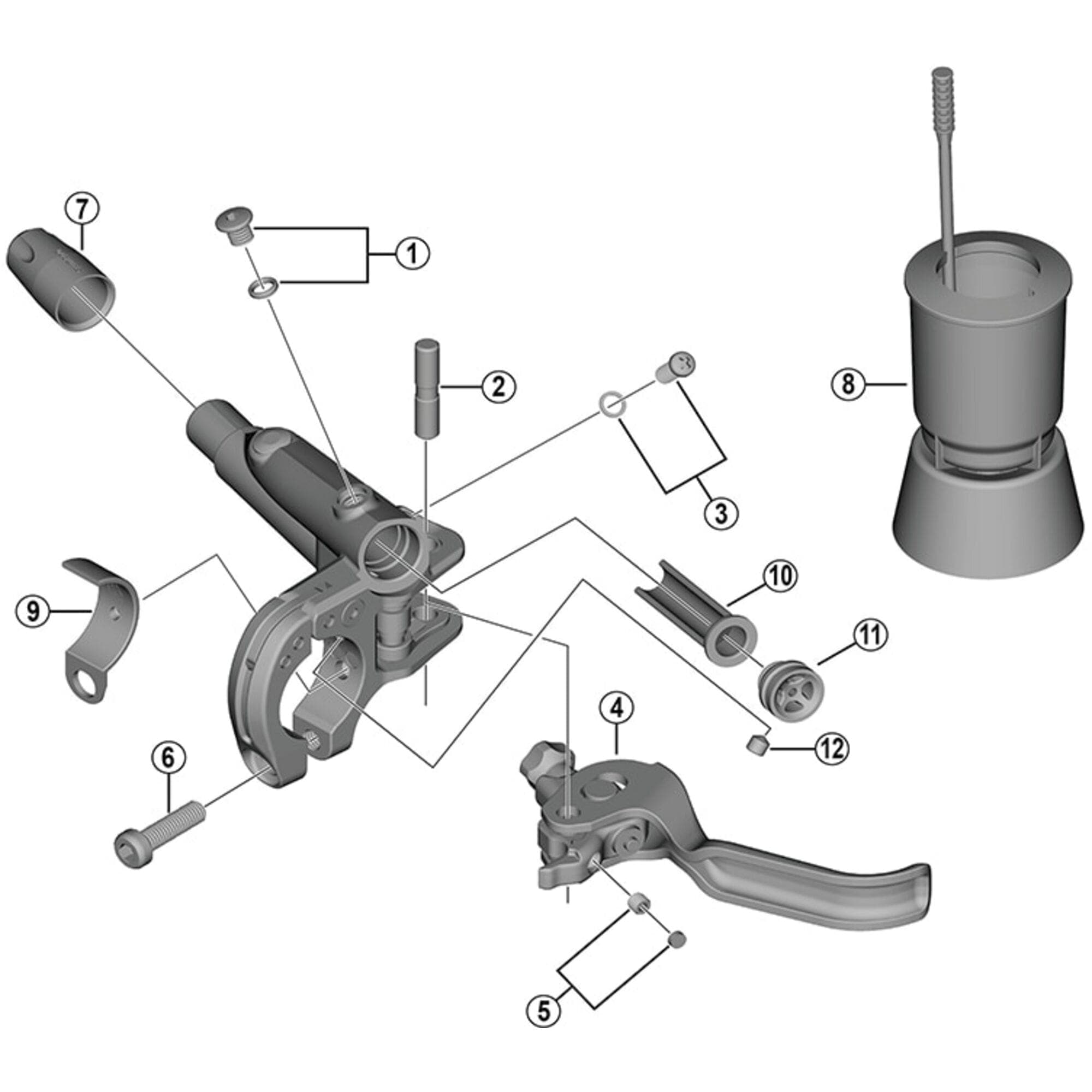 Shimano Spares BL-M8000 left hand lever member unit