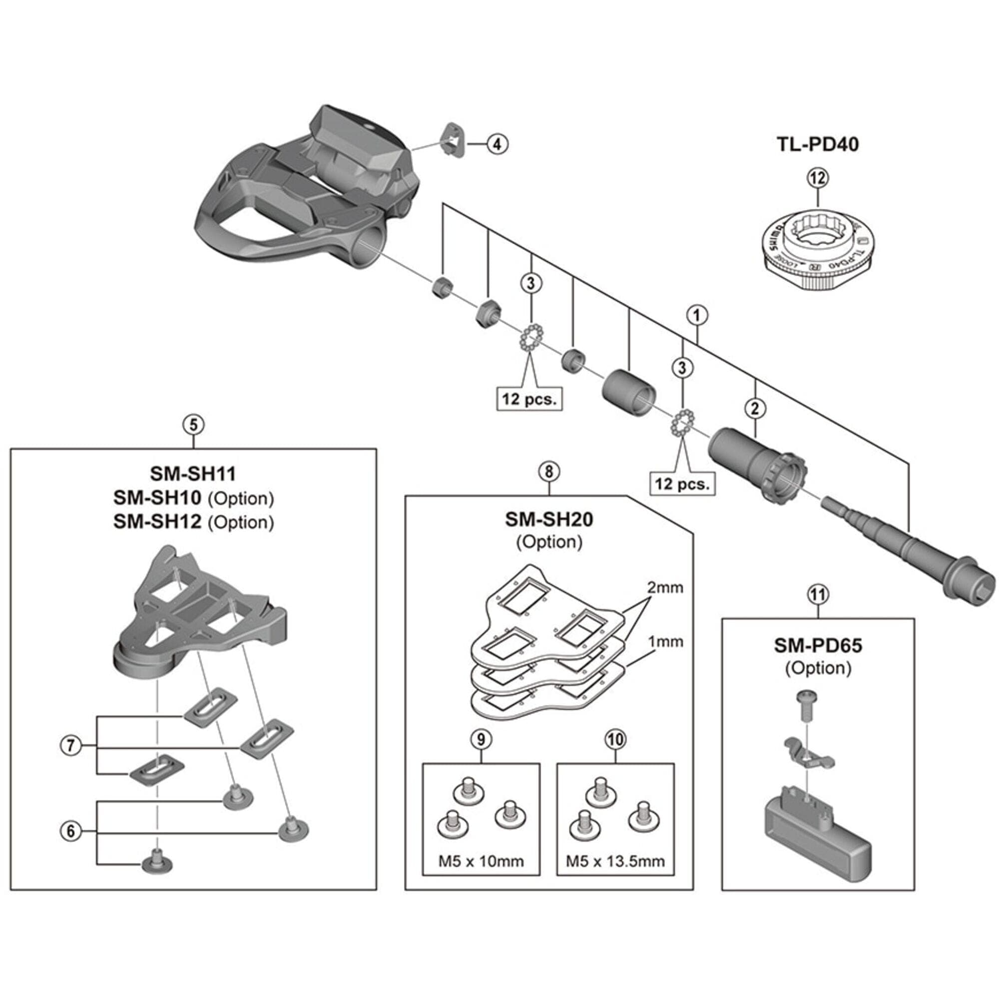 Shimano Spares PD-R7000 pedal axle assembly, right hand – BikeParts.co.uk