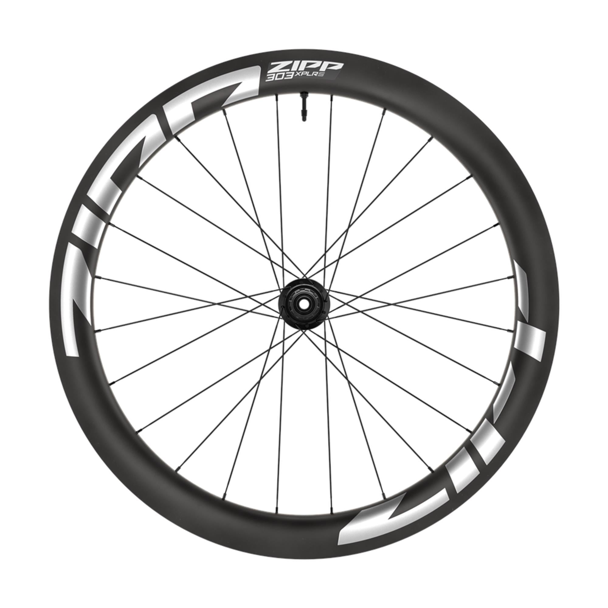 ZIPP 303 XPLR S Carbon Tubeless Front Wheel B1: WHITE GRAPHIC 700C