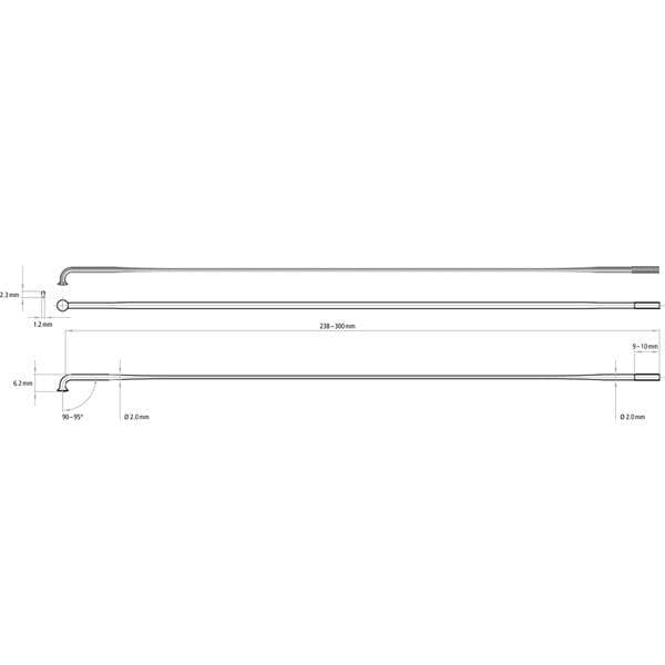 DT Swiss Aero Comp T-head Spokes 14 g = 2 mm box 20; black; 296 mm