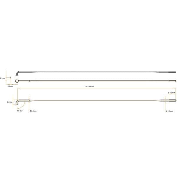 DT Swiss Aero Lite Straight Pull Spokes 14 g = 2 mm box 20 - Black