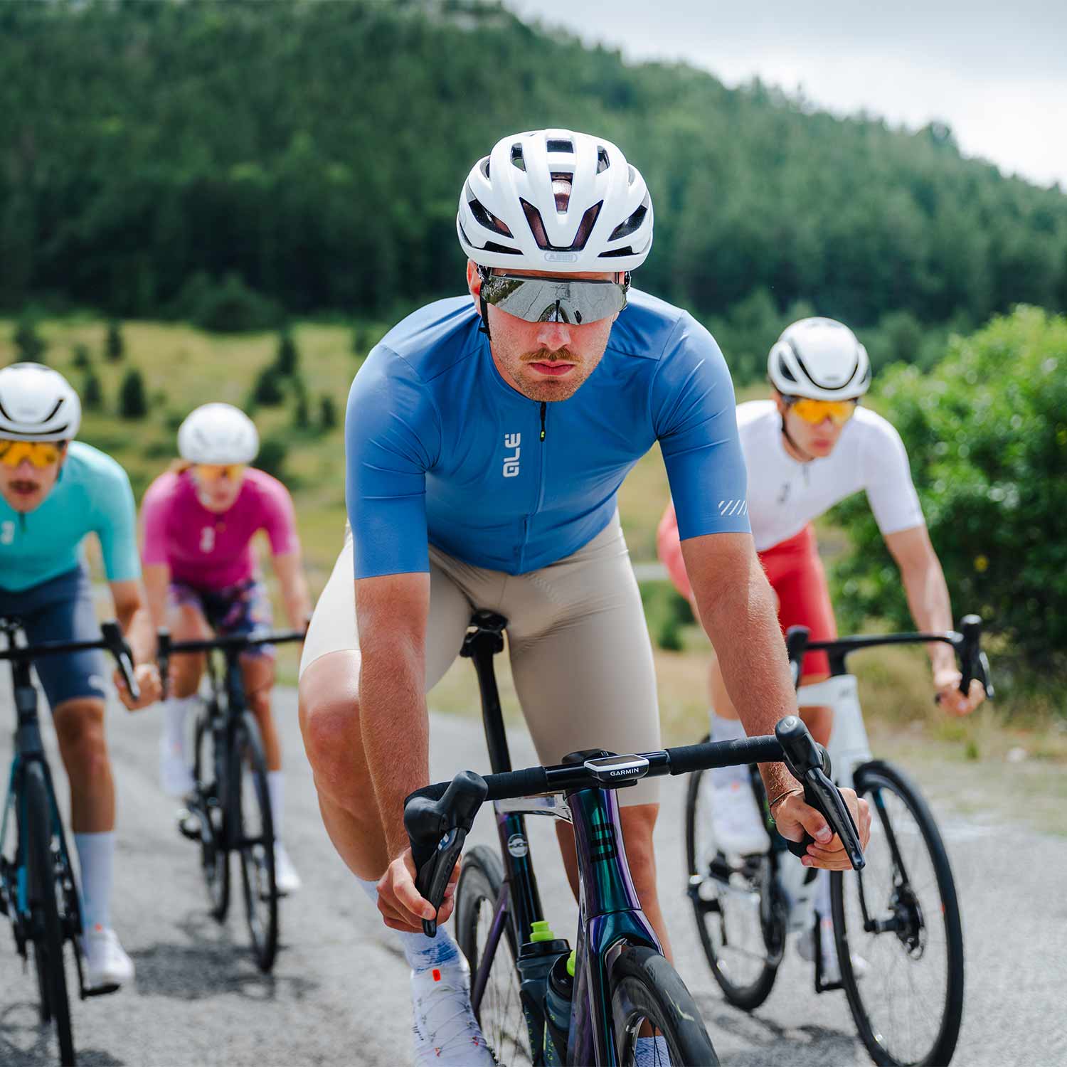 Ale Clothing Colour Block Pragma Short Sleeved Jersey SS26 - M - Blue Pragma