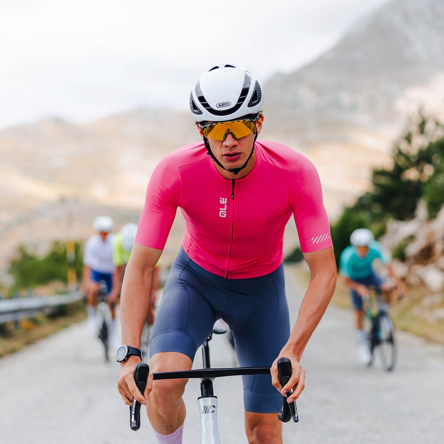 Ale Clothing Colour Block Pragma Short Sleeved Jersey SS26 - M - Pink Pragma