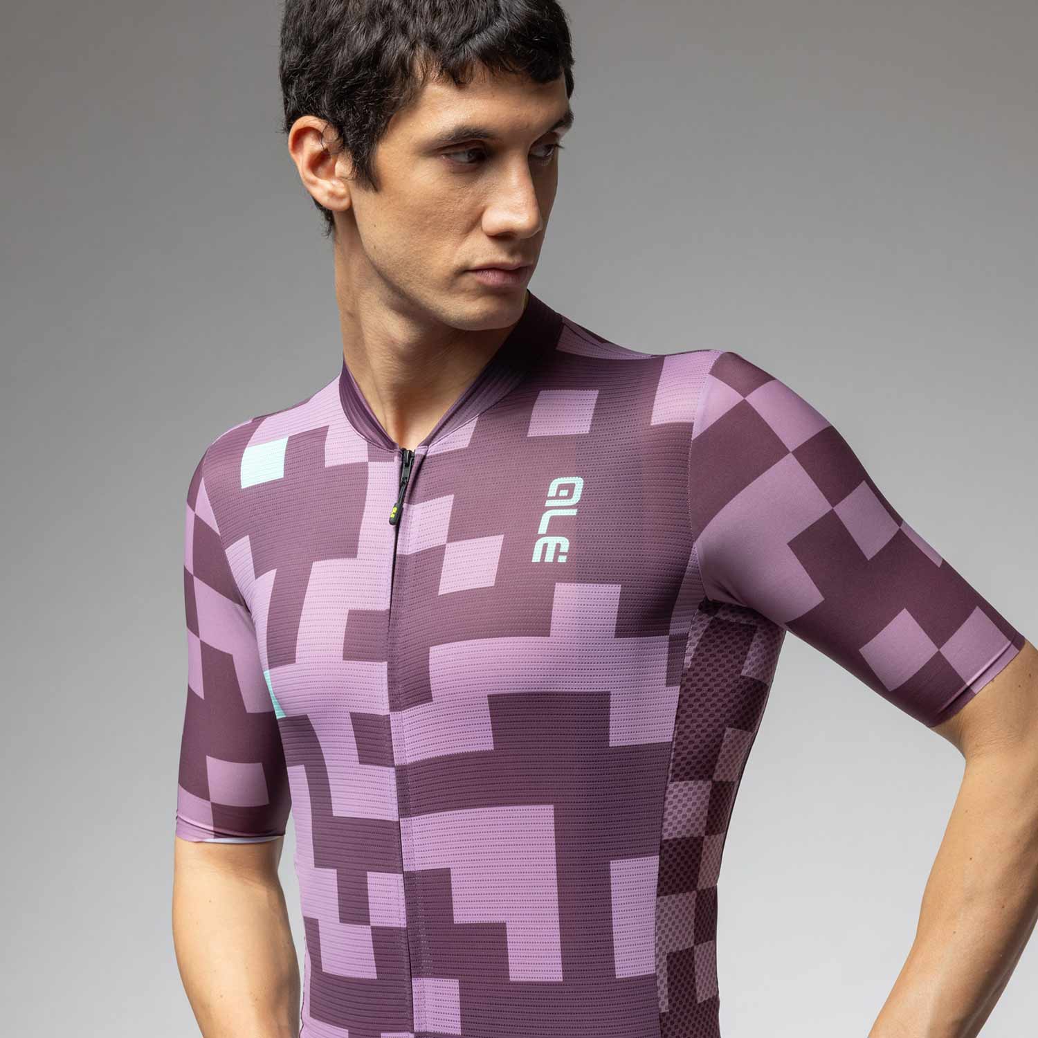 Ale Clothing Pixel Pragma Short Sleeved Jersey - L - Purple Pragma