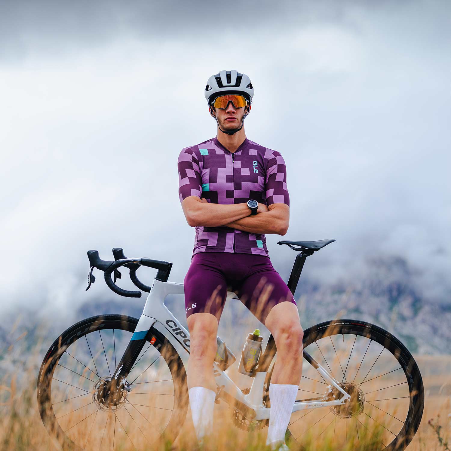Ale Clothing Pixel Pragma Short Sleeved Jersey - L - Purple Pragma