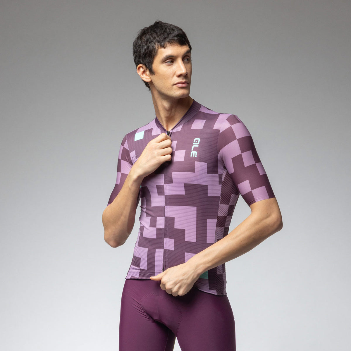 Ale Clothing Pixel Pragma Short Sleeved Jersey - S - Purple Pragma