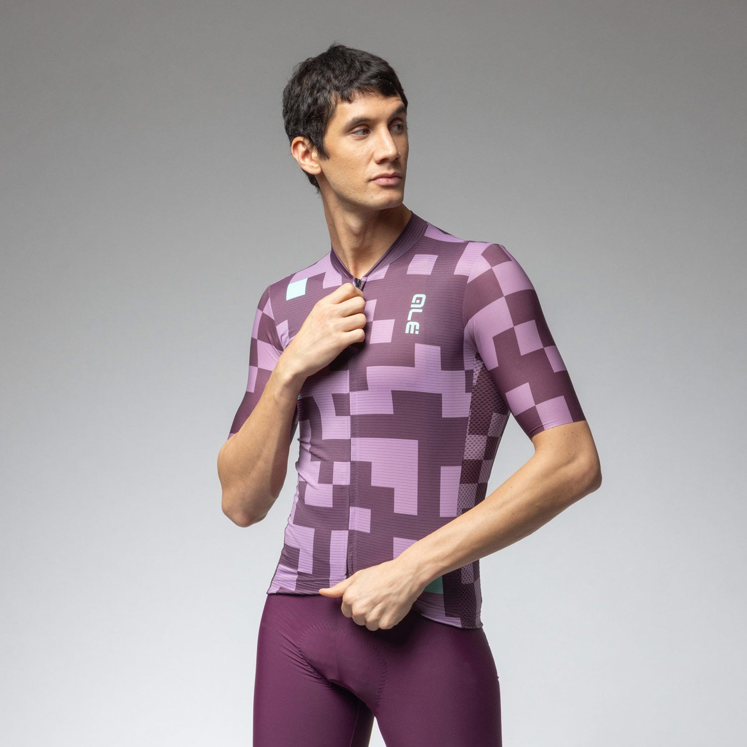Ale Clothing Pixel Pragma Short Sleeved Jersey - S - Purple Pragma