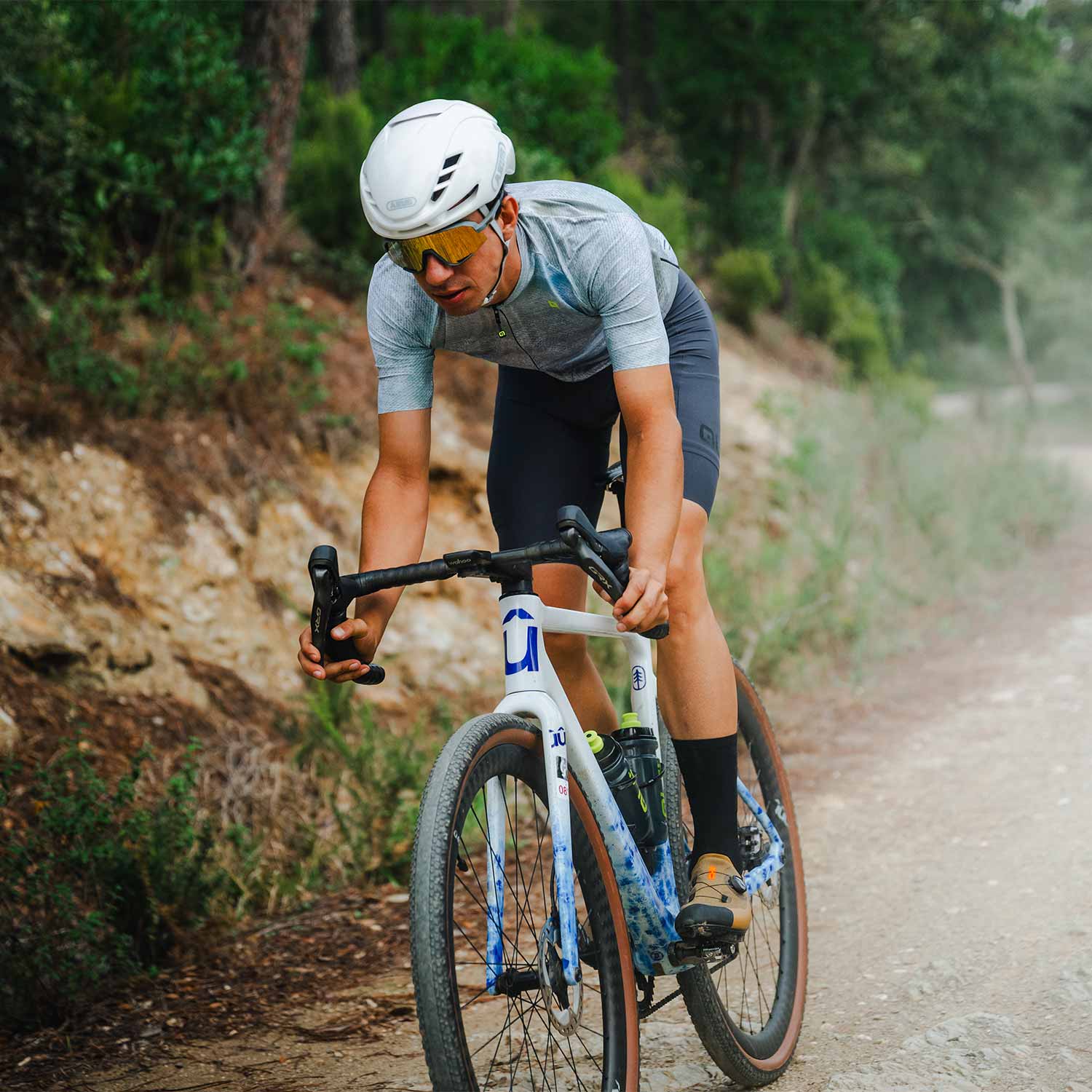 Ale Clothing Traccia Off Road Short Sleeved Jersey - L - White Off Road/Gravel