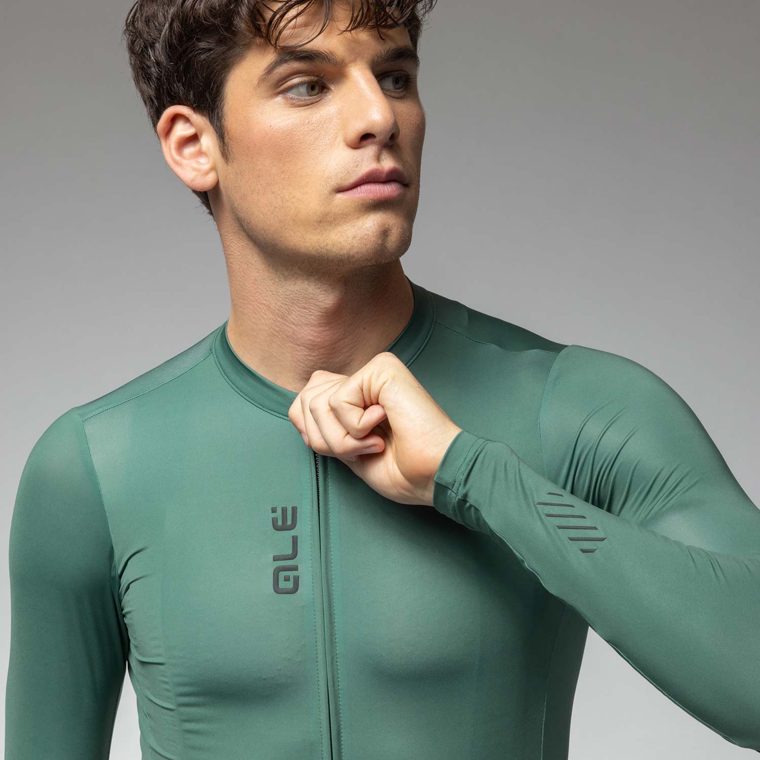 Ale Clothing Colour Block Pragma Long Sleeved Jersey - M - Green Pragma
