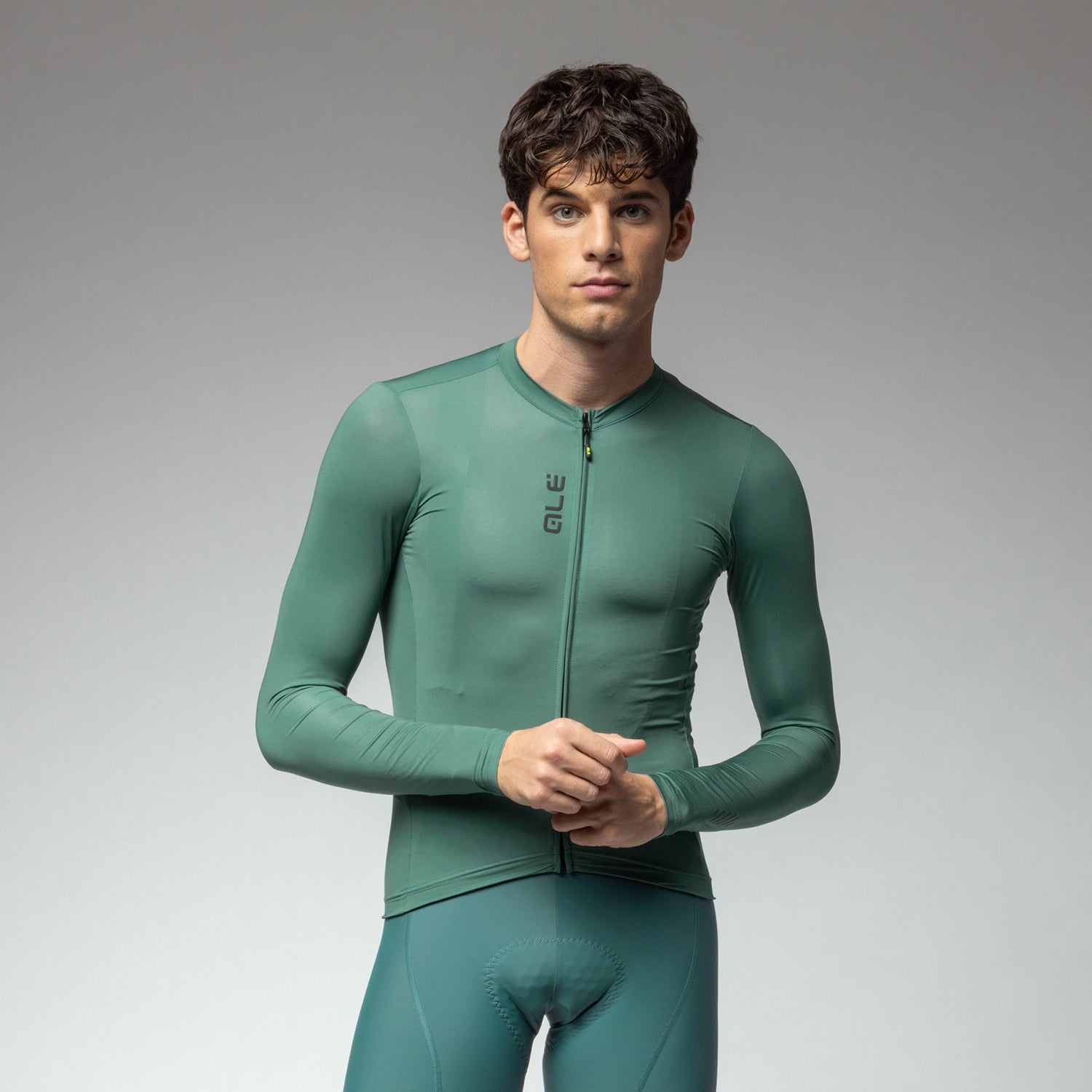 Ale Clothing Colour Block Pragma Long Sleeved Jersey - XL - Green Pragma