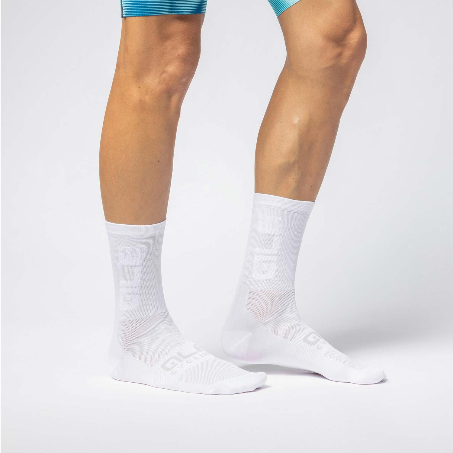 Ale Clothing Round T-Care Plus 18cm Socks - M - White Q-Skin
