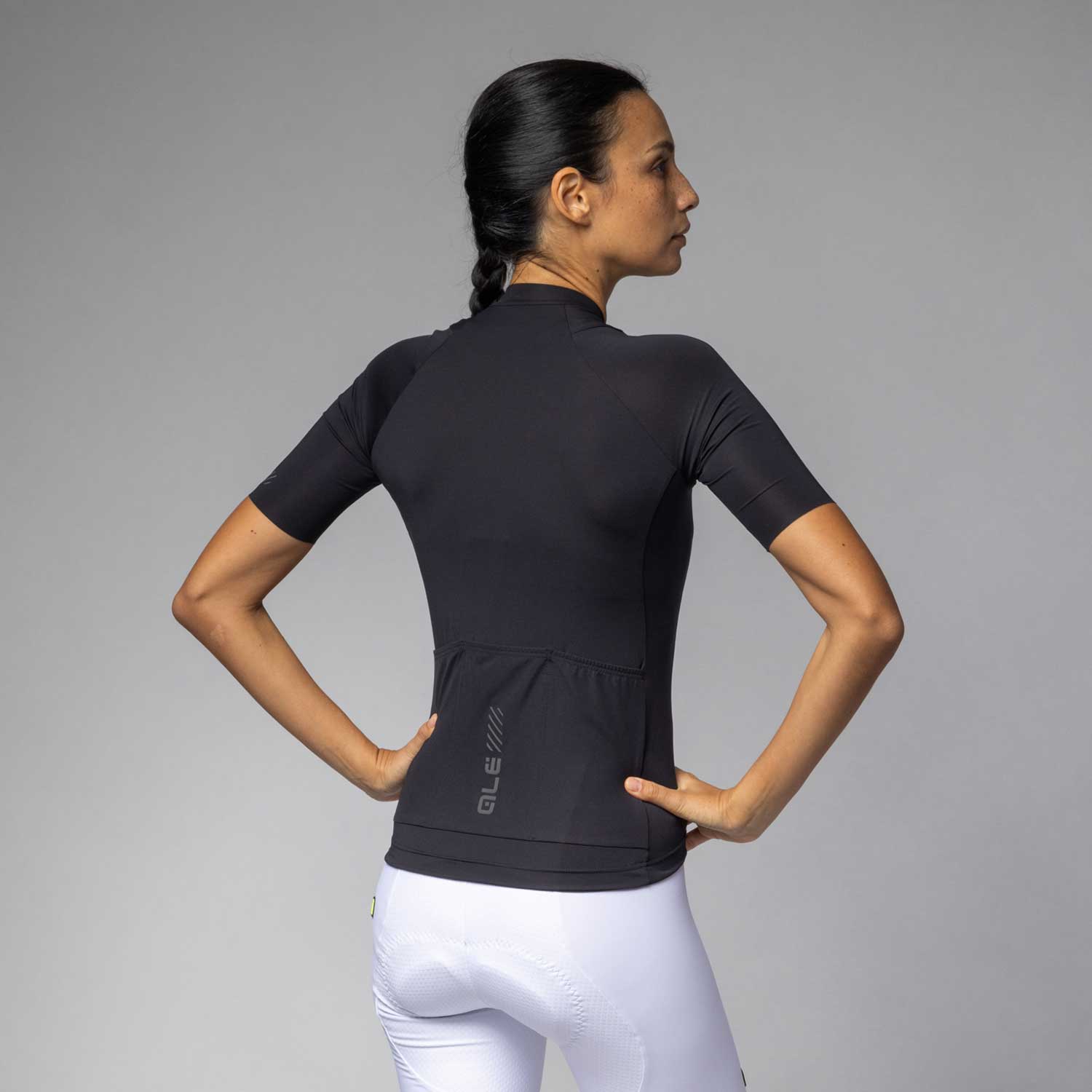 Ale Clothing Color Block Pragma Womens Short Sleeved Jersey Black S