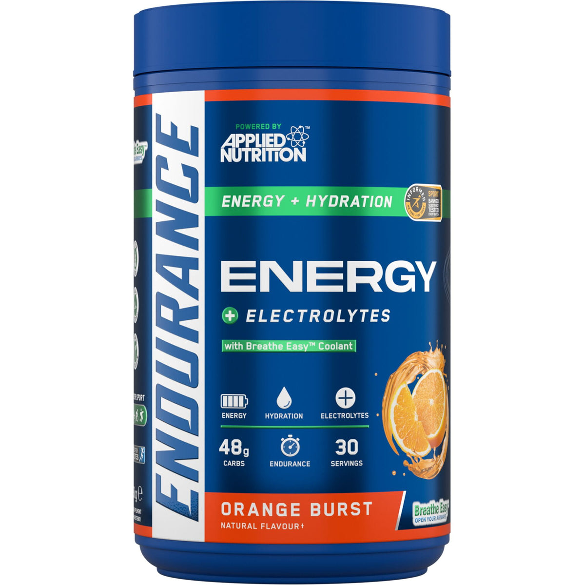Applied Nutrition Endurance Breathe Energy and Hydration Powder - Orange Burst - 1.5kg