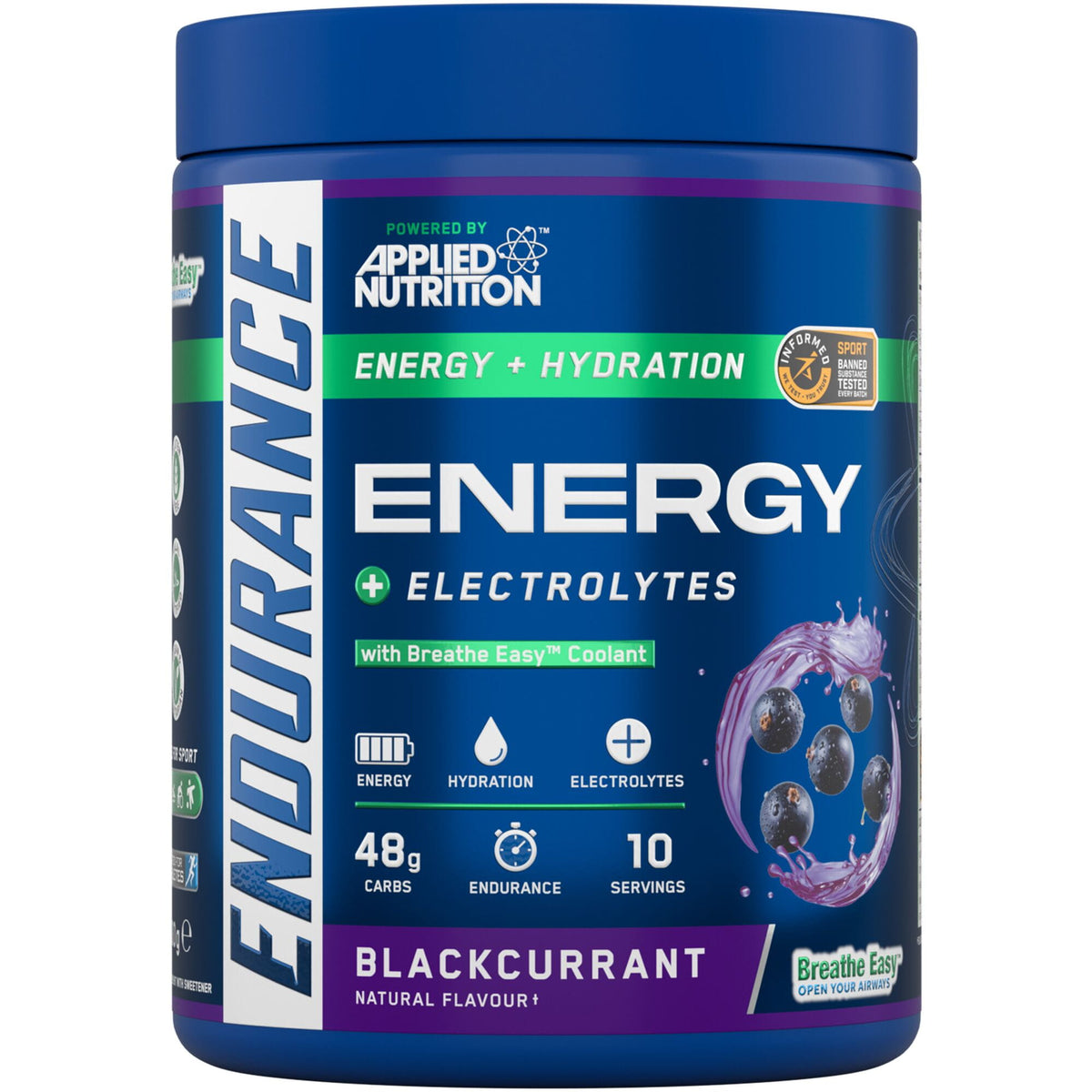 Applied Nutrition Endurance Breathe Energy and Hydration Powder - Blackcurrent - 500g