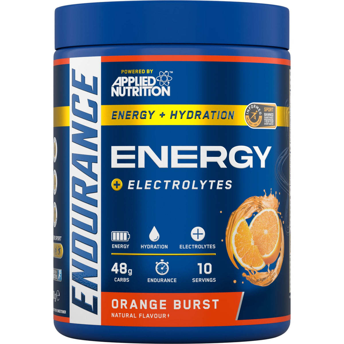 Applied Nutrition Endurance Energy and Hydration Powder - Orange Burst - 500g