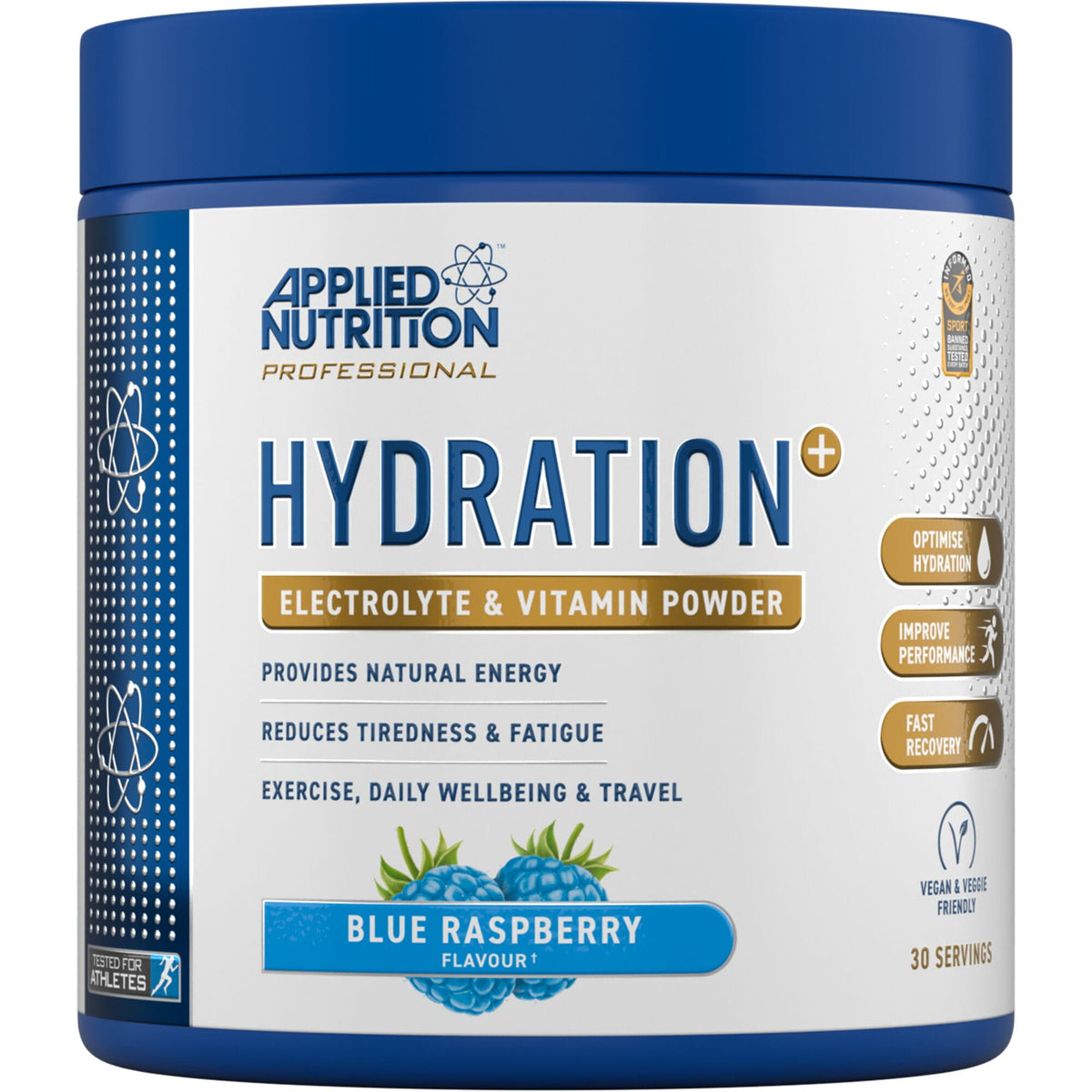 Applied Nutrition Hydration+ Complete Electrolyte and Vitamin Powder - Blue Raspberry - 240g