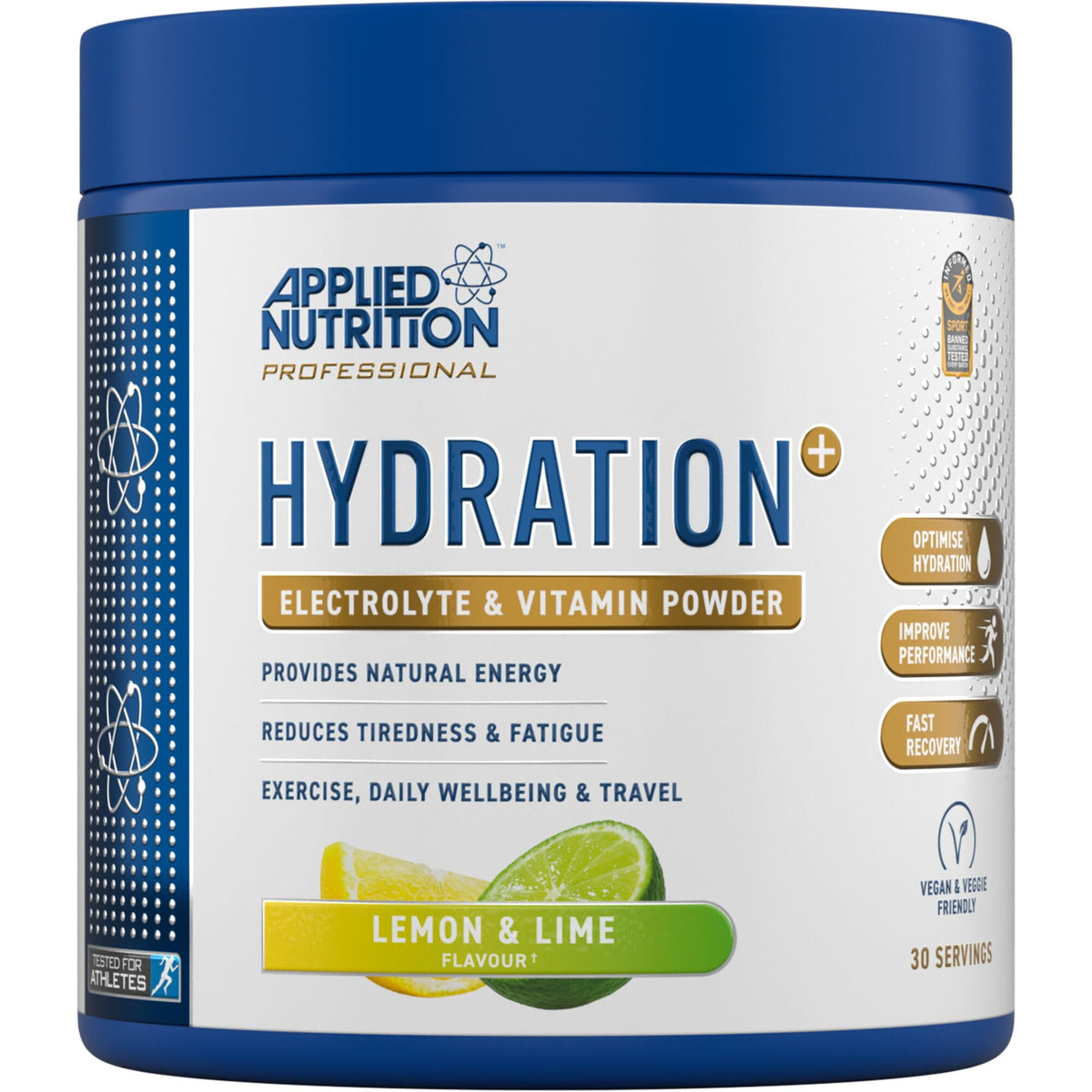 Applied Nutrition Hydration+ Complete Electrolyte and Vitamin Powder - Lemon and Lime - 240g