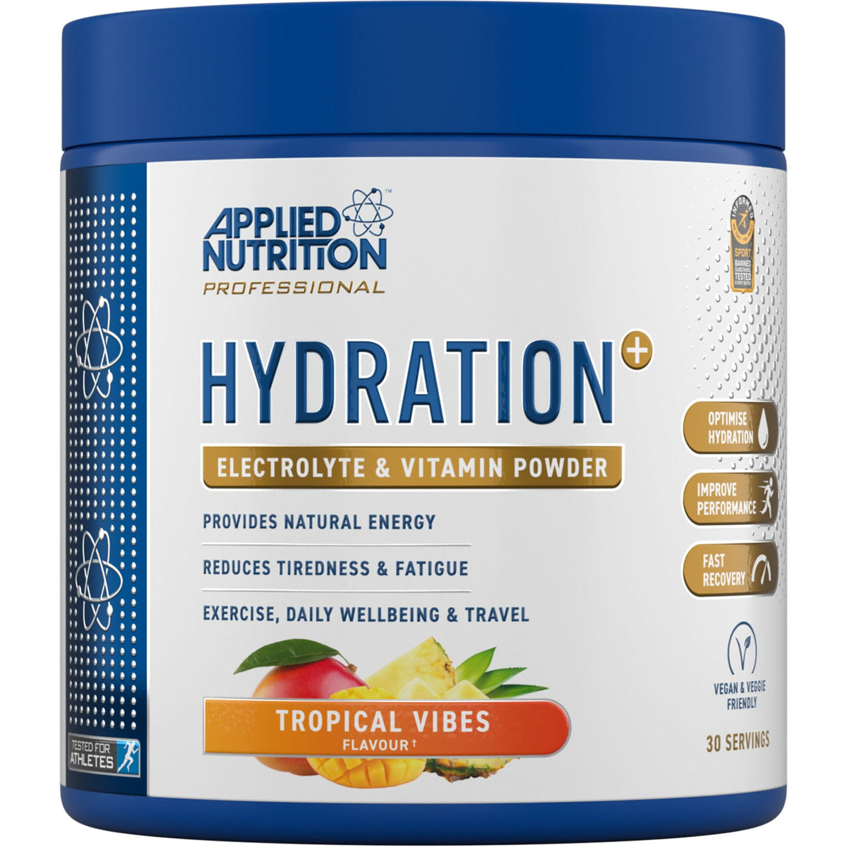 Applied Nutrition Hydration+ Complete Electrolyte and Vitamin Powder - Tropical Vibe - 240g