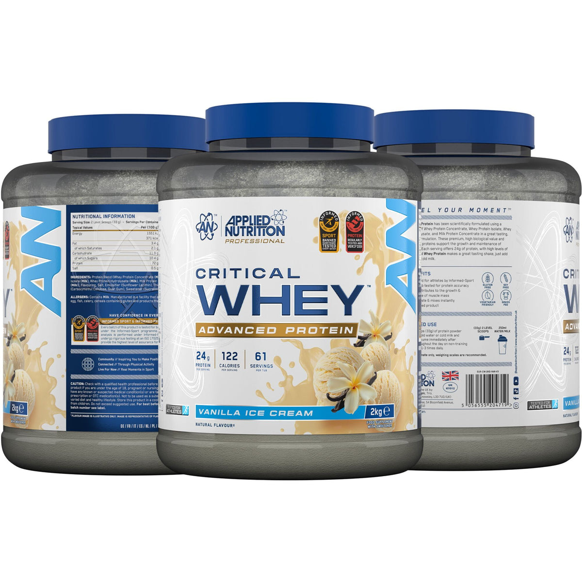 Applied Nutrition Critical Whey Protein Powder - Vanilla - 2kg