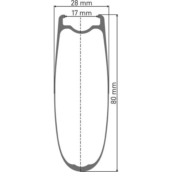 DT Swiss ARC 1400 DICUT wheel; carbon clincher 80 x 17 mm rim; rear