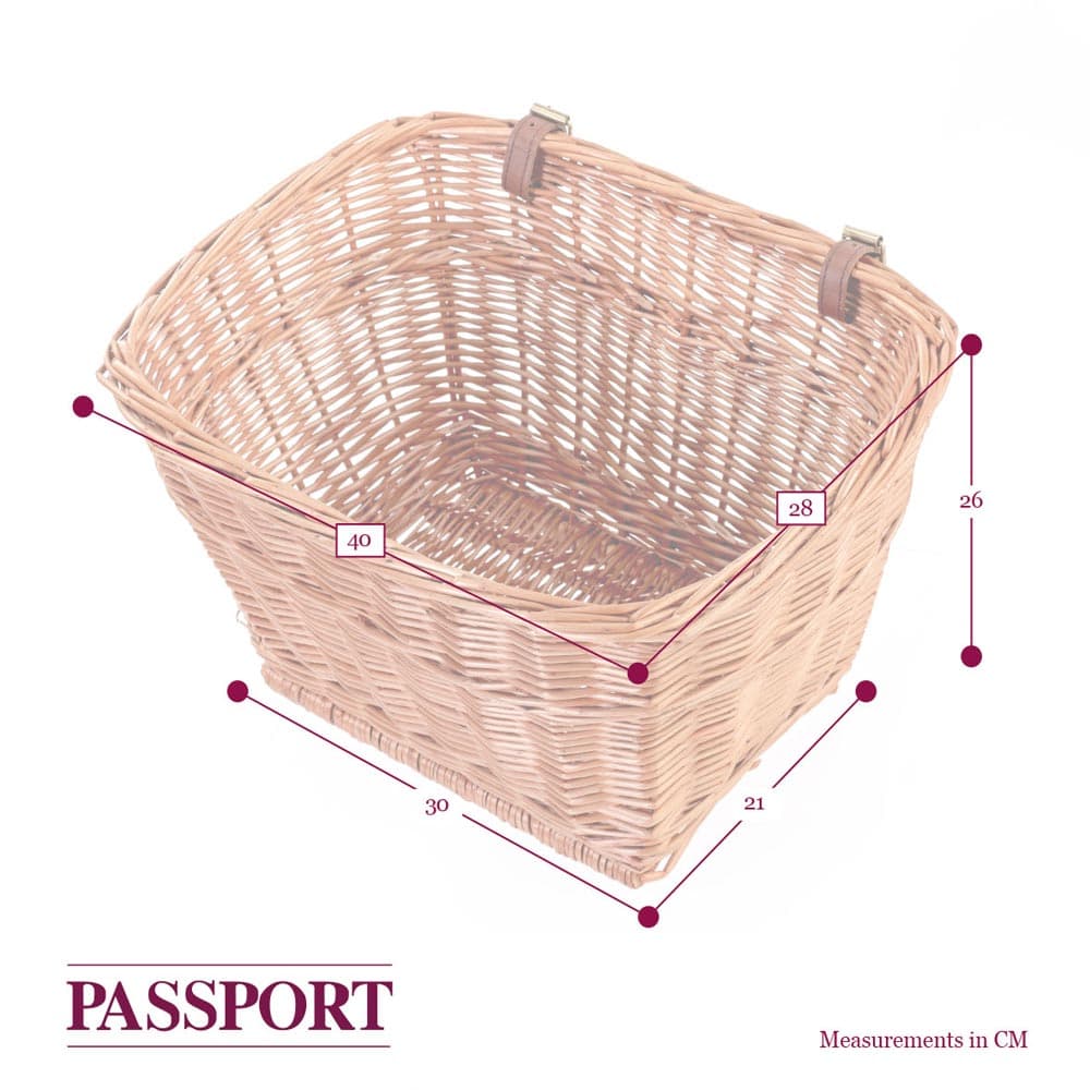 Passport Wicker Bicycle Basket Ð 19Ó Rectangular Brown 19" (47cm)