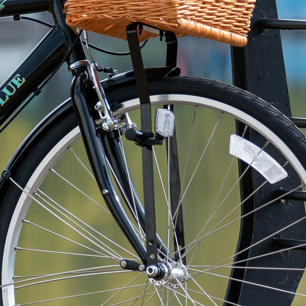 Adie Wicker D-Shaped Bicycle Basket Brown 18"
