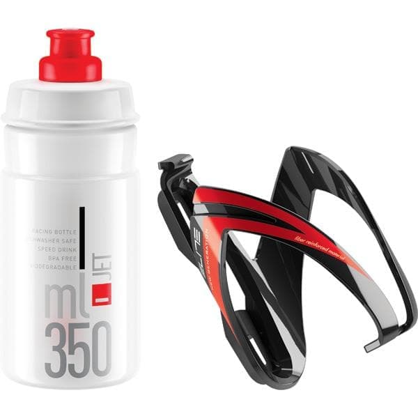 Elite Ceo Jet youth bottle kit includes cage and 66 mm; 350 ml bottle red