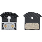 Shimano J04C-MF disc pads and spring; metal sintered; alloy/stainless back; cooling fins