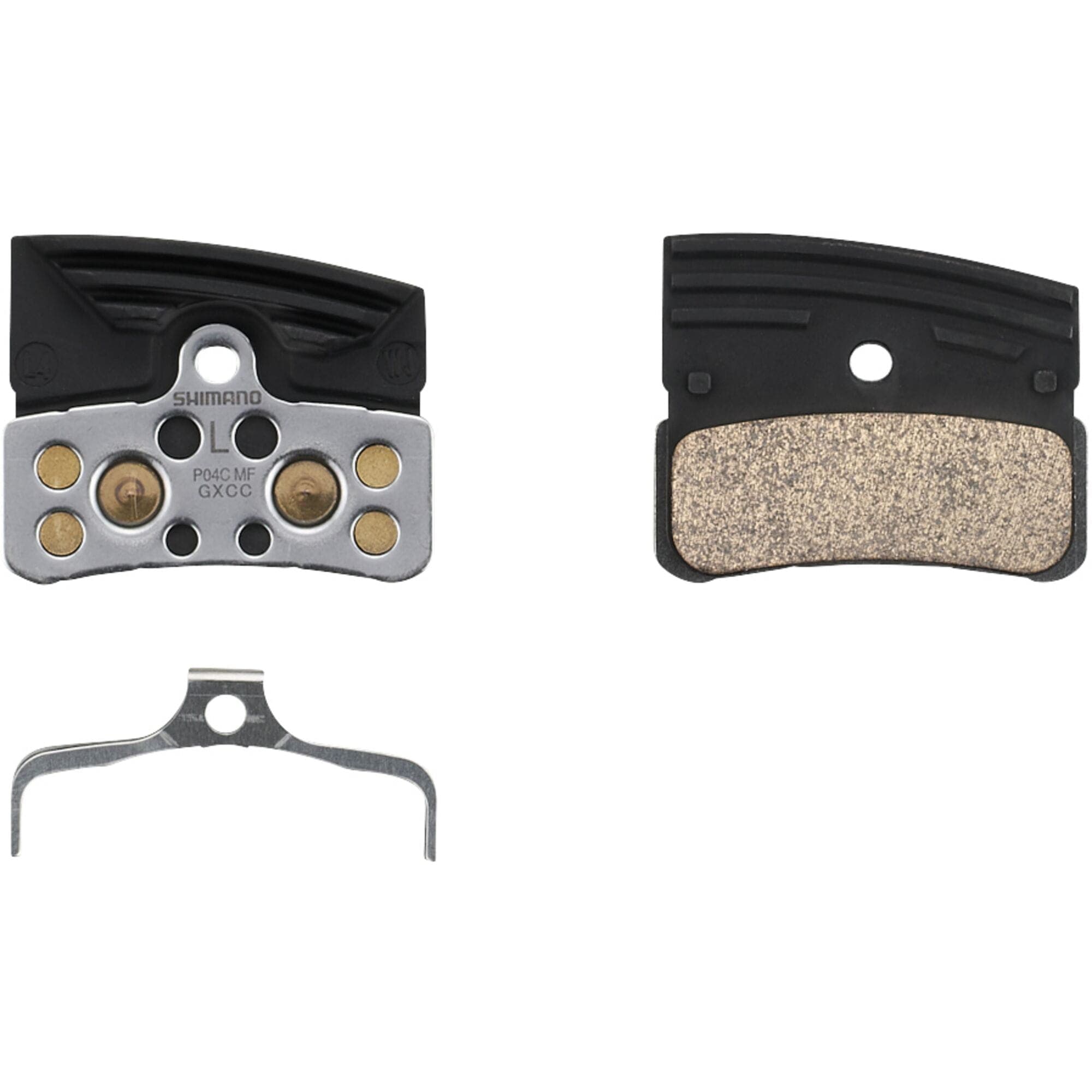 Shimano XTR P04C-MF disc pads and spring, alloy/stainless back with co ...