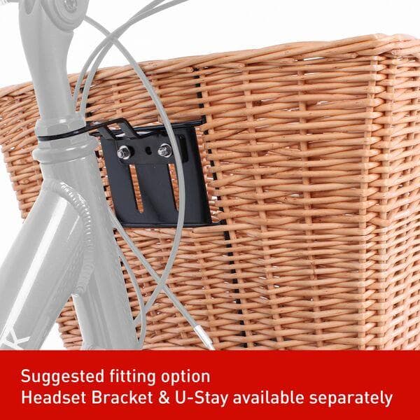 M Part Spitalfields rectangular wicker basket with mounting plates