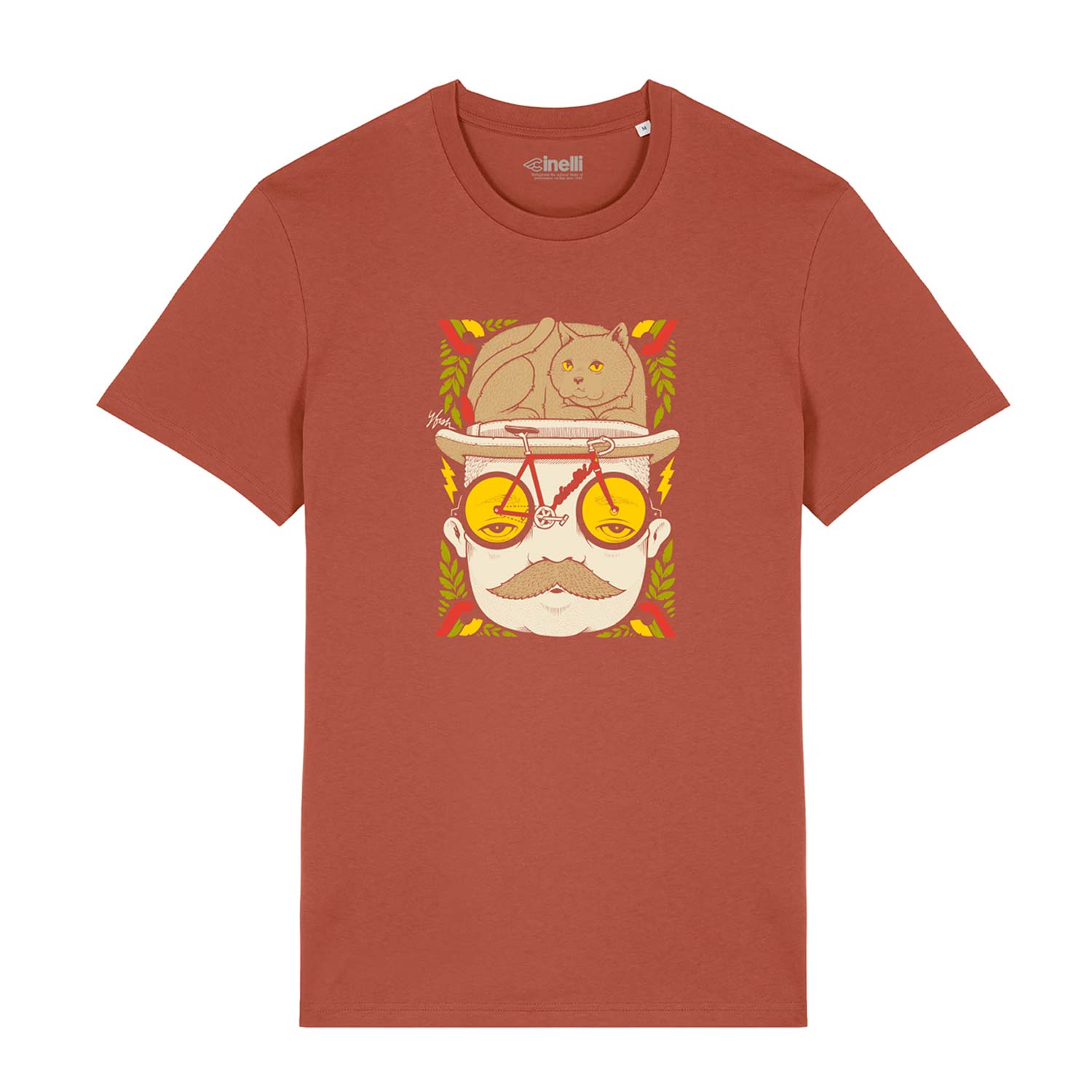 Cinelli Jeremy Fish Mr Cat Hat T-Shirt - S - White