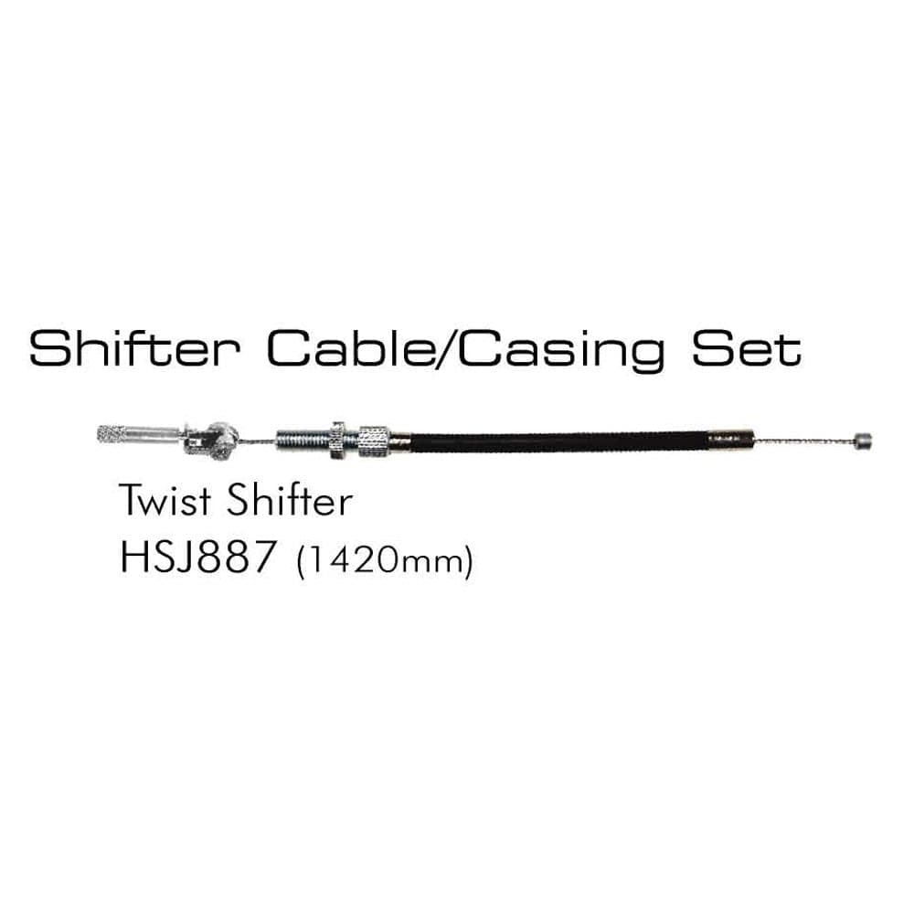 Sturmey Archer HSJ884 Twist Gear Cable Set. Black 1420mm