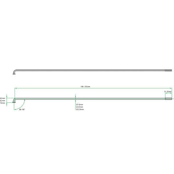 DT Swiss Champion silver spokes 14 g = 2 mm box 100; 190 mm