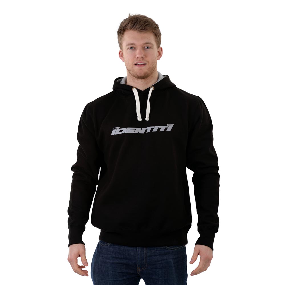 Identiti Finger Print Logo Hoodie Black Sm