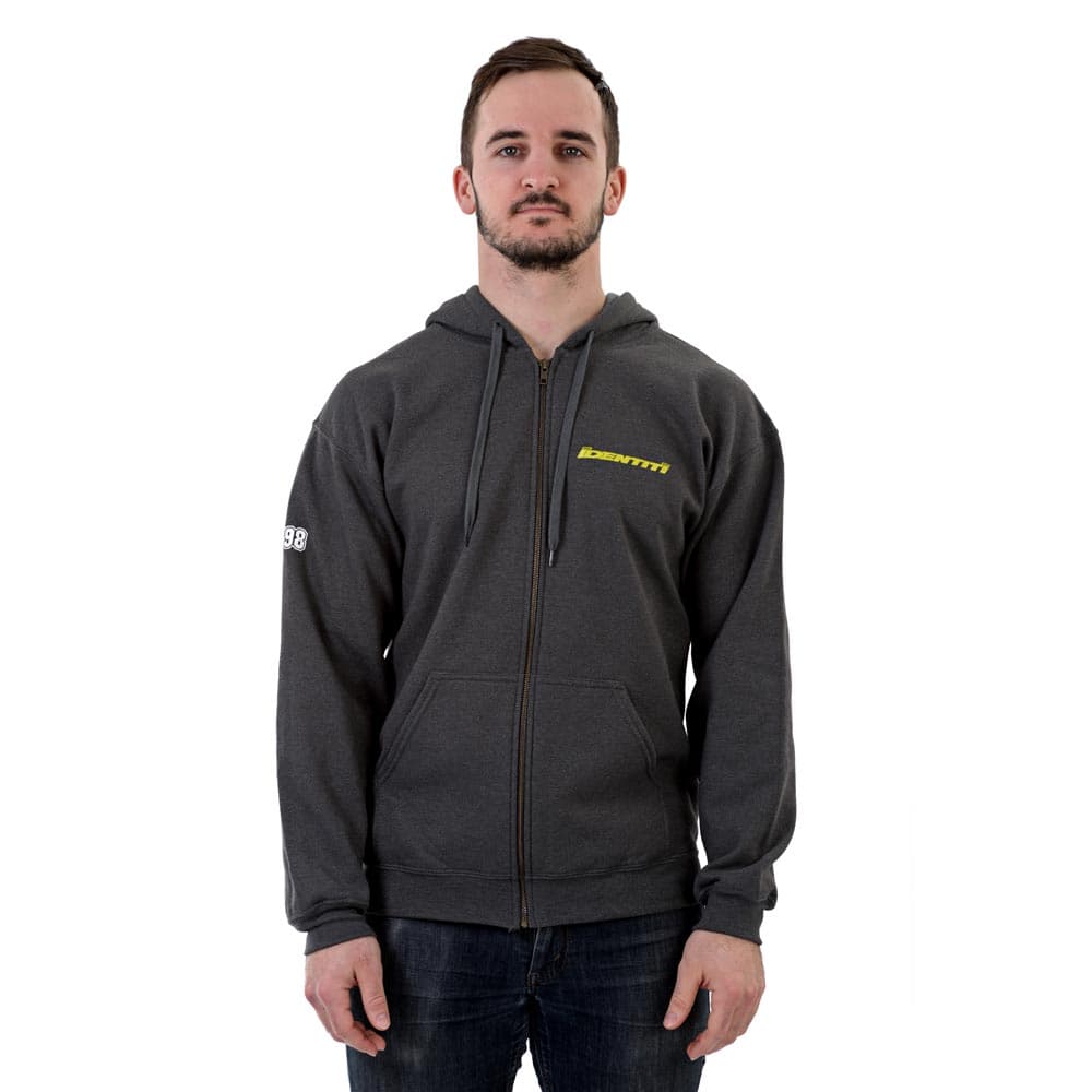Identiti Zip Up Logo Hoodie Grey Md