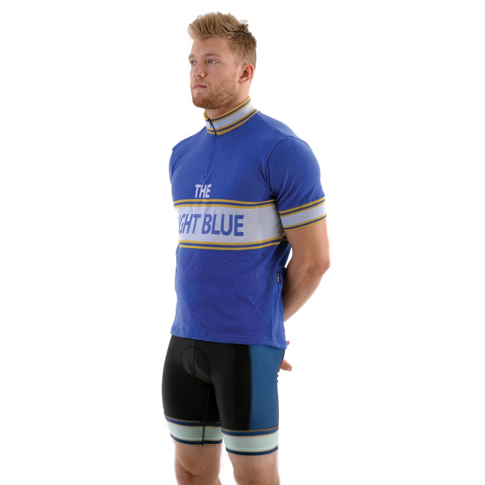 Light Blue Sport Classic Short Sleeve Merino Wool Jersey Blue Large