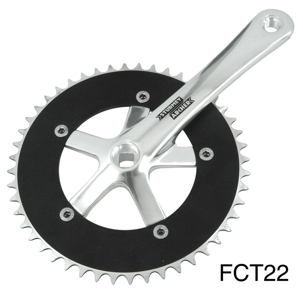 Sturmey Archer FCT22 Series Cranks Silver/Black 165mm