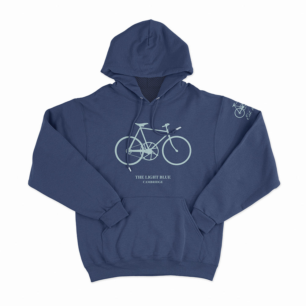 Light Blue Sport Old Bike Hoodie Navy Xl
